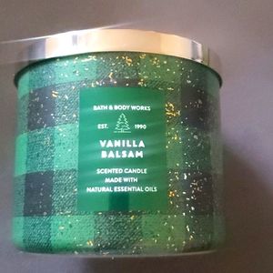 Bath and Body Works 3 Wick Candle Vanilla Balsam 14.5 oz New